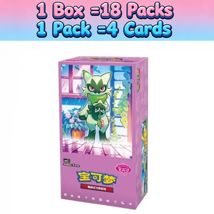 Pink Floragato Gem Pack Vol. 5 box with an 18-packs and 4-cards catalog overlay